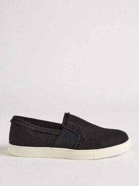 Torrid Black Slip-On Canvas Sneaker with White Sole 6.5WW